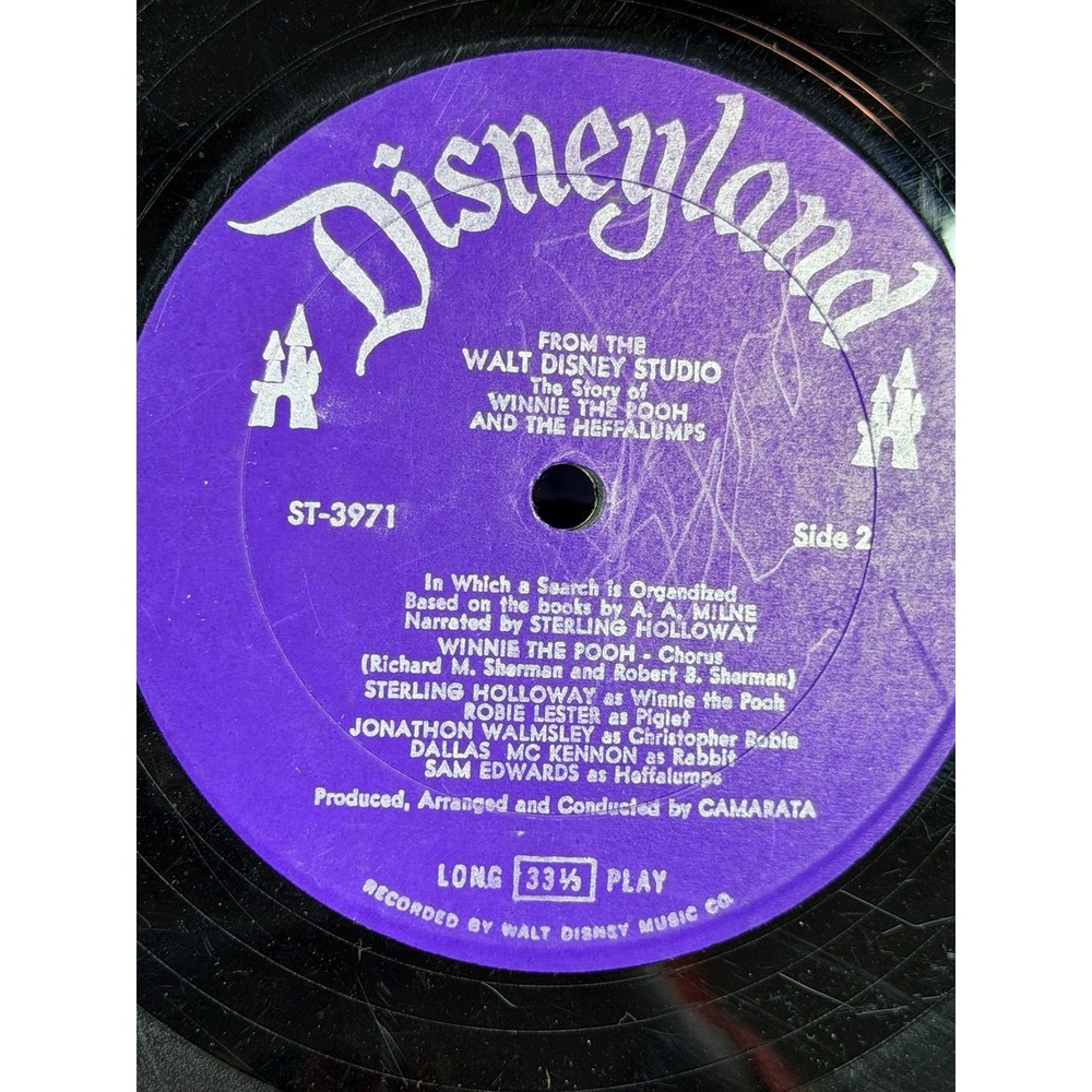 1969 Walt Disney Winnie The Pooh & The Heffalumps 12" Vinyl Record